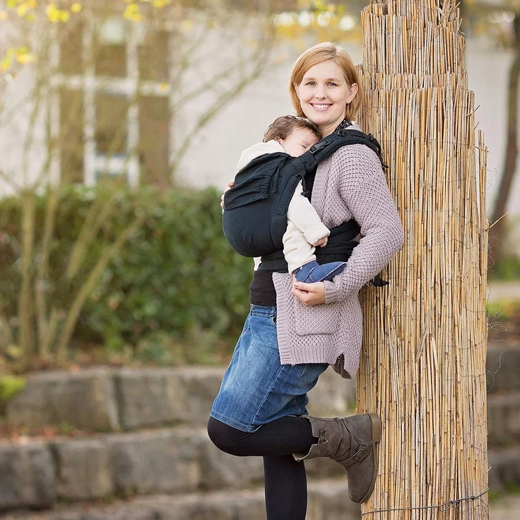 Hoppediz 'Nabaca' Babytrage Basic-Set Denim Schwarz, 2 Tragepositionen – Bild 3