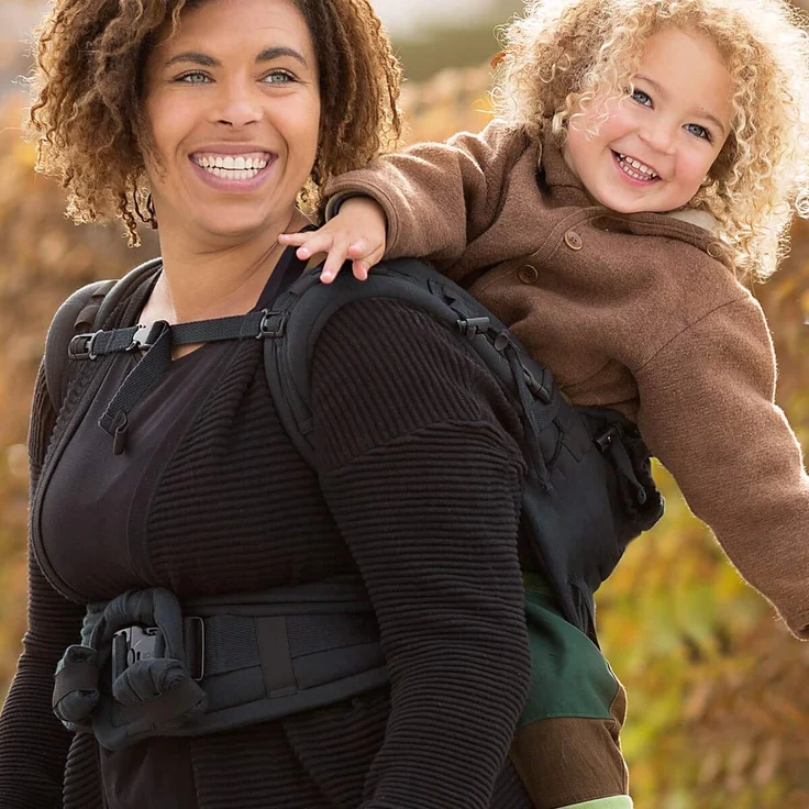 Hoppediz 'Nabaca' Babytrage Basic-Set Denim Schwarz, 2 Tragepositionen – Bild 6