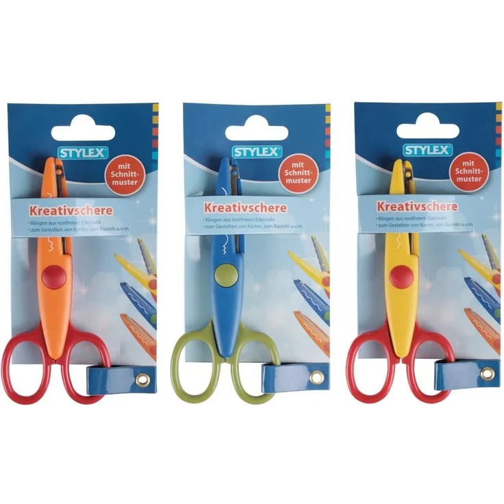 STYLEX SCHREIBW Kreativschere sortiert 3 Schnittmuster