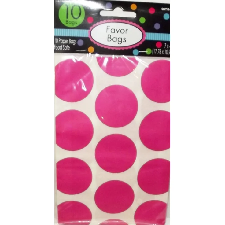 papiertüten Punkte 10 Stück 11,3 x 17,7 cm rosa – Bild 3