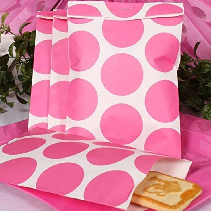 papiertüten Punkte 10 Stück 11,3 x 17,7 cm rosa – Bild 2