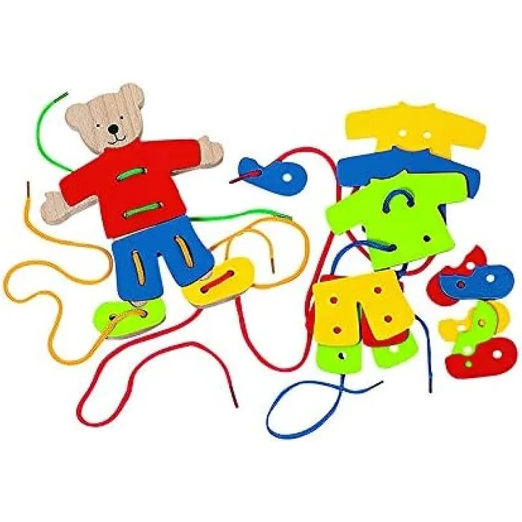 Goki 58929 - Fädelbär, bunt