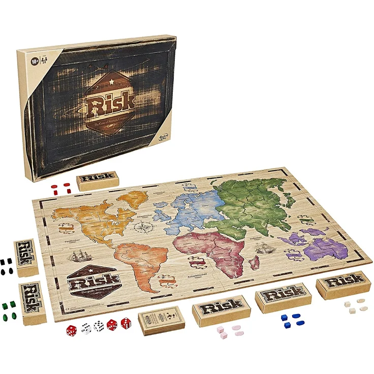Hasbro Gaming Risiko Rustic, große Strategiespiel in Holz Edition, deutsche Sprachvariante – Bild 1