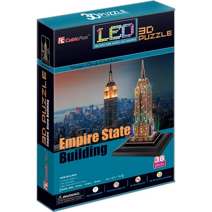 CubicFun Empire State Building New York USA 3D LED Puzzle