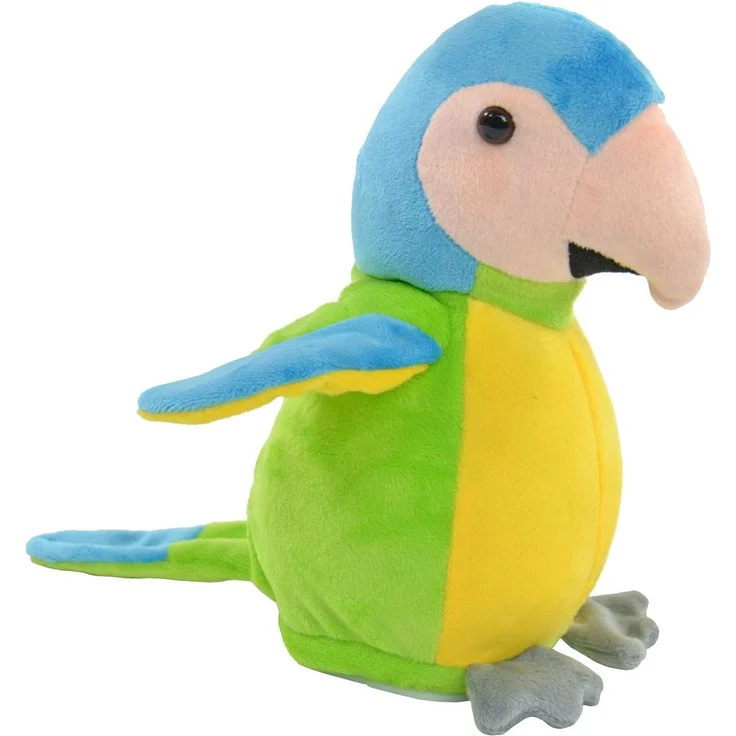 Kögler 75933 - Laber Papagei Samira, Labertier mit Aufnahme-und Wiedergabefunktion, plappert alles witzig nach und bewegt sich, ca. 22,5 cm groß, ideal als Geschenk für Jungen und Mädchen – Bild 1