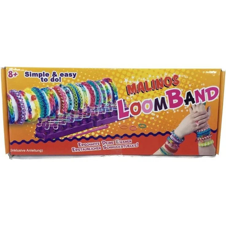 Malinos Loom Bands Starterset Loom/750 Bands/24 Clips/Nadel