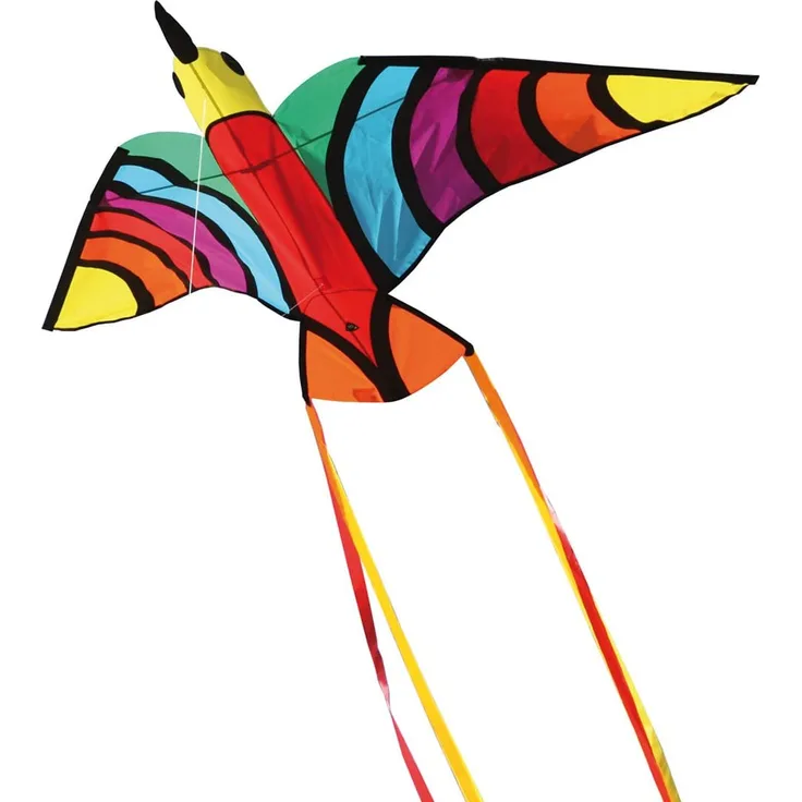 HQ 106522 - Tropical Bird Kinderdrachen Einleiner, ab 5 Jahren, 75x150cm, inkl. 17kp Polyesterschnur 40m auf Spule, 2-5 Beaufort