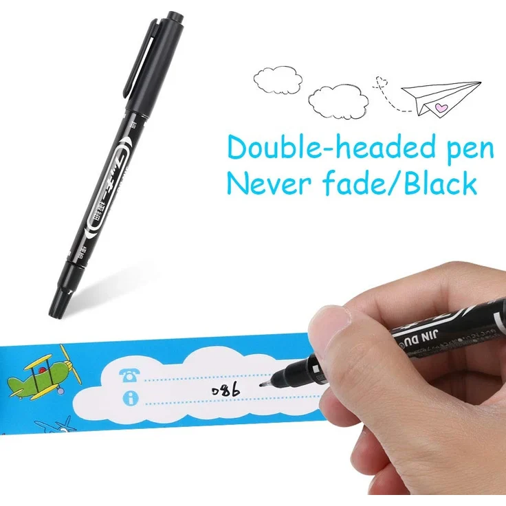 Vicloon Notfall-Armband für Kinder, 12 Stück SOS Armband mit 1 Marker Stift, ID Armband, Kinder Namensarmband Wasserdichtes Wiederverwendbares für Jungen, Mädchen & Kleinkind Baby – Bild 4