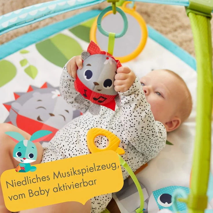 Tiny Love Baby Spieldecke Gymini Sunny Day Meadow Days, große multifunktionale Krabbeldecke mit 16 versch. Aktivitäten und verstellbaren Spielbögen, nutzbar ab der Geburt (0M+), 75 x 85 cm – Bild 2