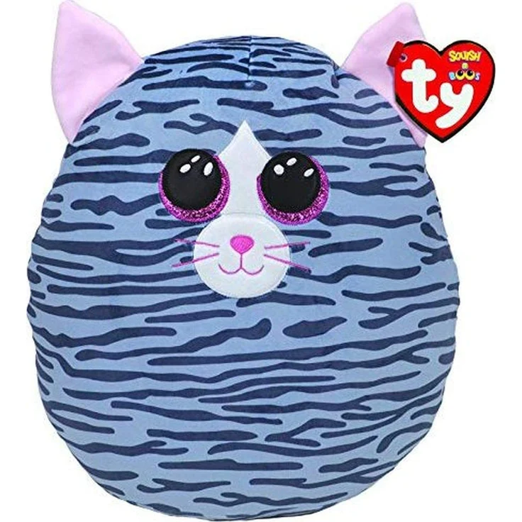 TY Squish-a-Boo's, Kiki, Katze, ca 40cm, grau gestreift – Bild 1
