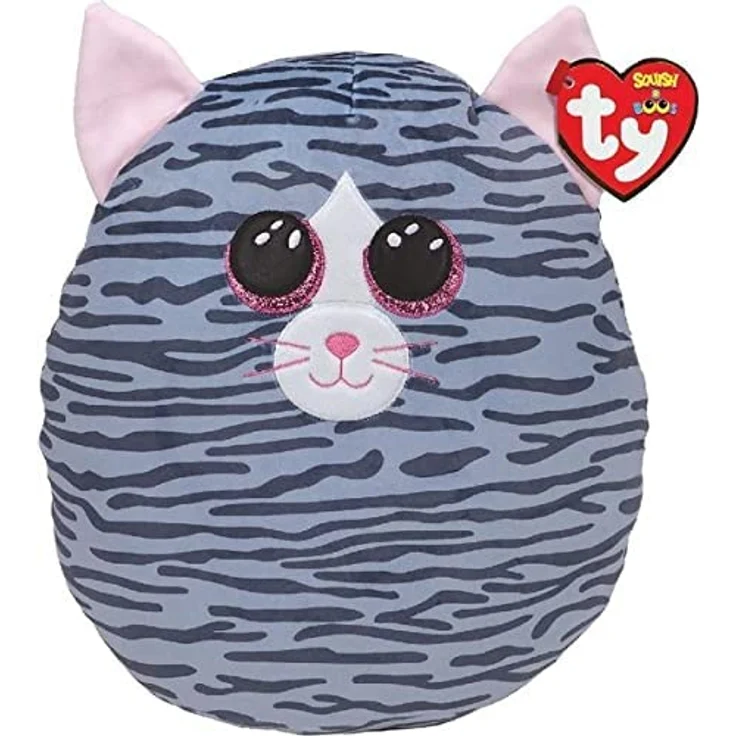 TY Squish-a-Boo's, Kiki, Katze, ca 40cm, grau gestreift – Bild 5