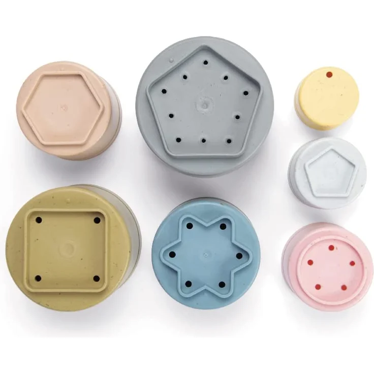 Dantoy No plastic! Stapelbecher, pastell, 7-teilig, aus Bio Kunststoff – Bild 2