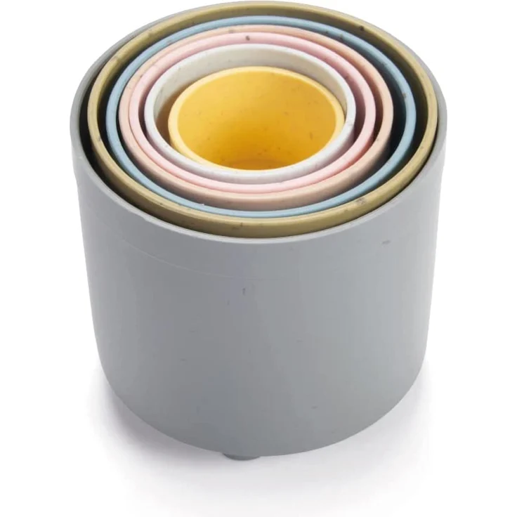 Dantoy No plastic! Stapelbecher, pastell, 7-teilig, aus Bio Kunststoff – Bild 3