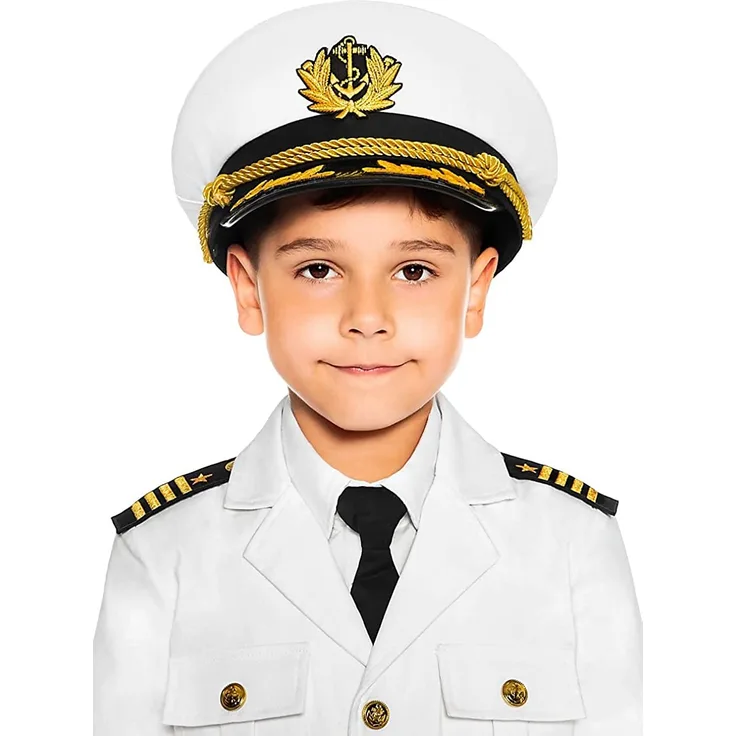 Maskworld Authentische Kapitäns-Mütze für kleine Seefahrer - Kinder-Kostüm-Accesoire - Uniform für Karneval Fasching & Halloween - Größe 56