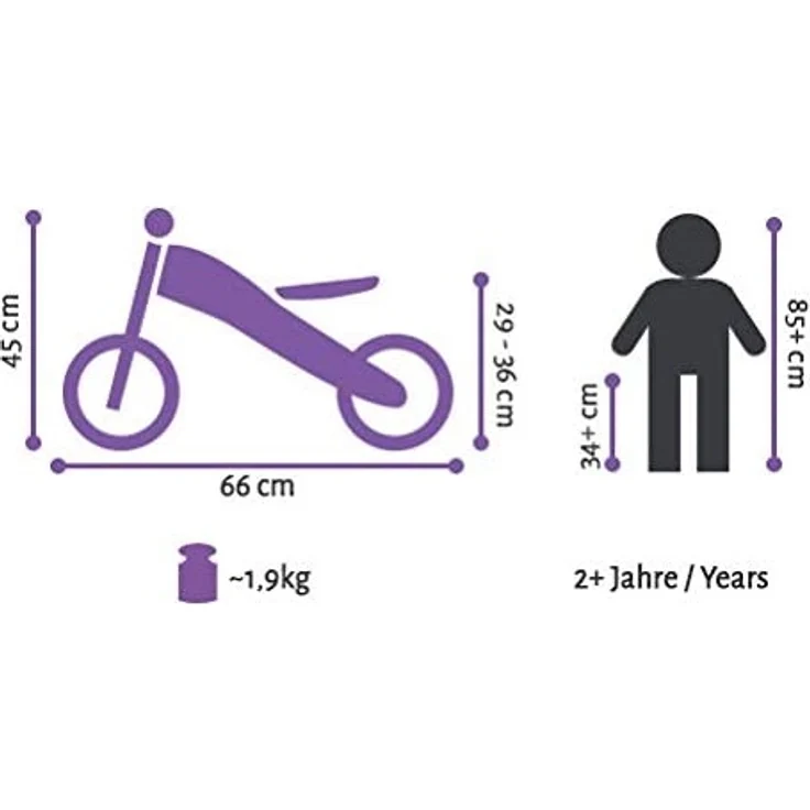 BIKESTAR Kinderlaufrad Lauflernrad Kinderrad für Jungen und Mädchen ab 2-3 Jahre | 10 Zoll Kinder Laufrad Holz | Weiß Blau Rot – Bild 7