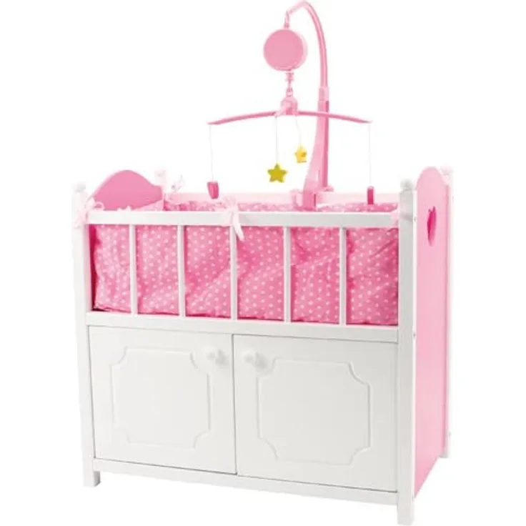 Puppenbett mit Unterschrank und Musikmobile