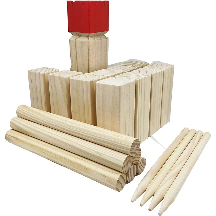 GICO Kubb Spiel XXL Set, Wikingerspiel, König 30 x 7 x 7 - Der Outdoor Spielspaß in Top Qualität aus Massivholz mit Transporttasche - 3263 – Bild 2