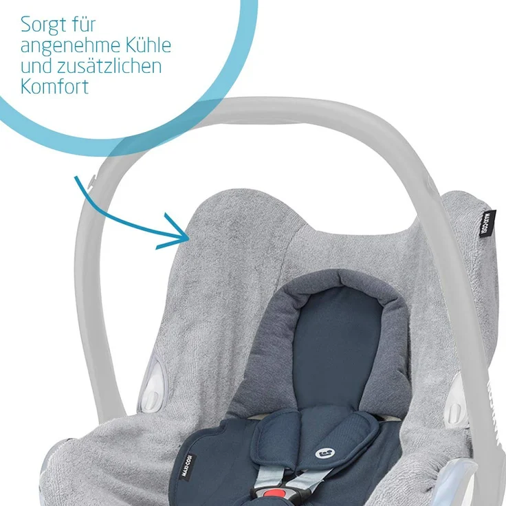 Maxi-Cosi Sommerbezug, passend für Maxi-Cosi CabrioFix Babyschale, Schonbezug für den Autositz für die warmen Sommertage, fresh grey – Bild 3