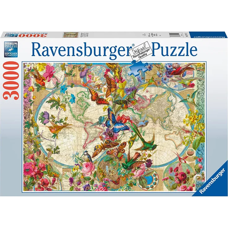 Ravensburger Puzzle 17117 Weltkarte mit Schmetterlingen 3000 Teile Puzzle – Bild 1