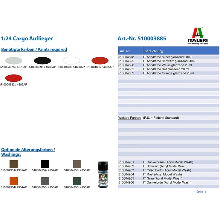 Italeri 510003885 - 1:24 Cargo Auflieger Truck – Bild 2