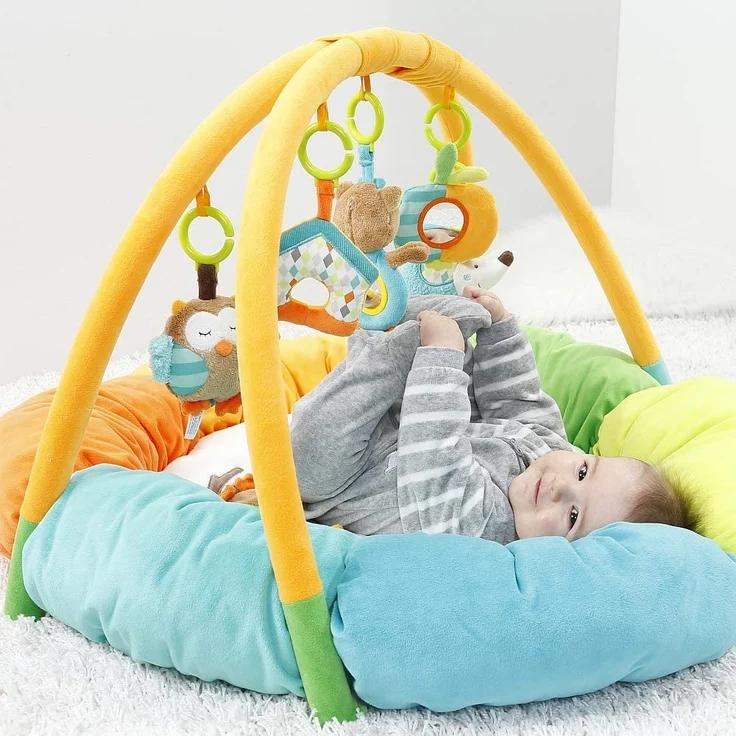 Fehn 071184 3-D-Activity-Nest Eule / Besonders weicher Spielbogen mit 5 abnehmbaren Spielzeugen für Babys Spiel & Spaß von Geburt an / Maße: Ø85cm – Bild 2