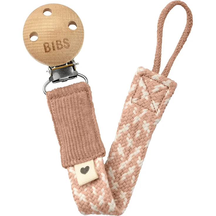 Bibs BIBS PACIFIER BRAID dummy holder 100% GOTS organic cotton Blush/Ivory – Bild 1
