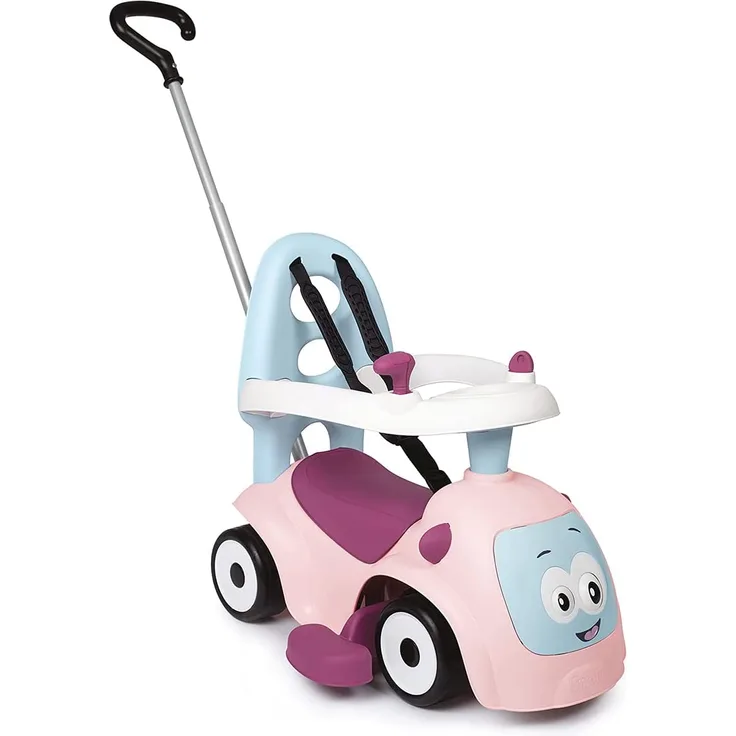Smoby - Maestro Balade Rose - Komfortables Rutscherfahrzeug mit 3 Verwendungsfunktionen, Schiebewagen, Lauflernhilfe und Rutscherfahrzeug, für Kinder ab 6 Monaten