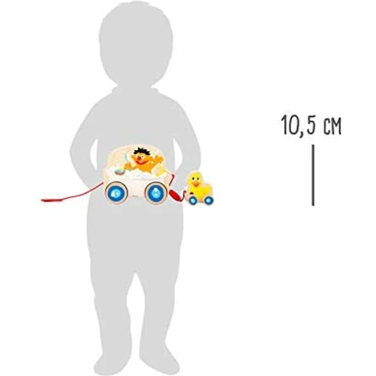 Small Foot 10980 Sesamstrasse Zieh-Badewanne aus Holz von der Marke, 100% FSC-Zertifiziert, Ziehspielzeug für Kinder ab 1Jahr Spielzeug, Mehrfarbig – Bild 3