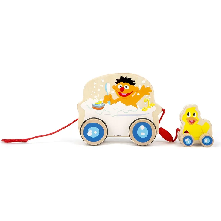 Small Foot 10980 Sesamstrasse Zieh-Badewanne aus Holz von der Marke, 100% FSC-Zertifiziert, Ziehspielzeug für Kinder ab 1Jahr Spielzeug, Mehrfarbig – Bild 1