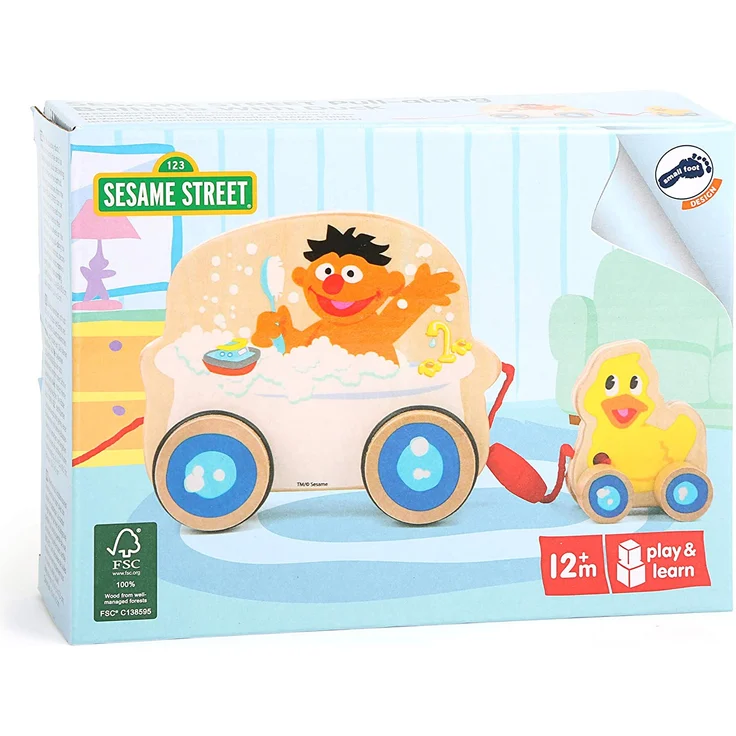 Small Foot 10980 Sesamstrasse Zieh-Badewanne aus Holz von der Marke, 100% FSC-Zertifiziert, Ziehspielzeug für Kinder ab 1Jahr Spielzeug, Mehrfarbig – Bild 2