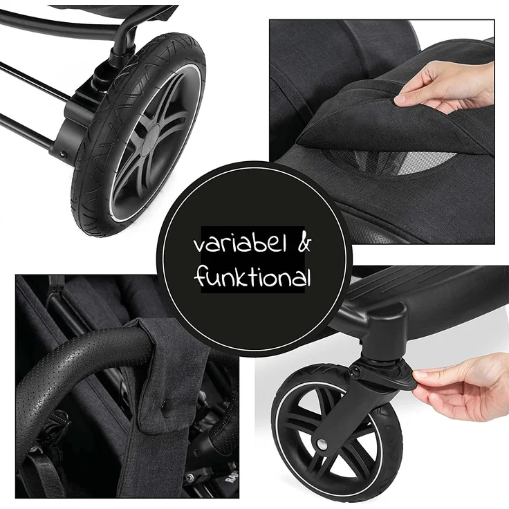 Hauck Uptown Duo Zwillingsbuggy Melange Black – Bild 6
