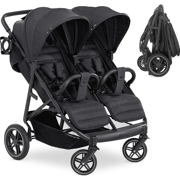 Hauck Uptown Duo Zwillingsbuggy Melange Black – Bild 1