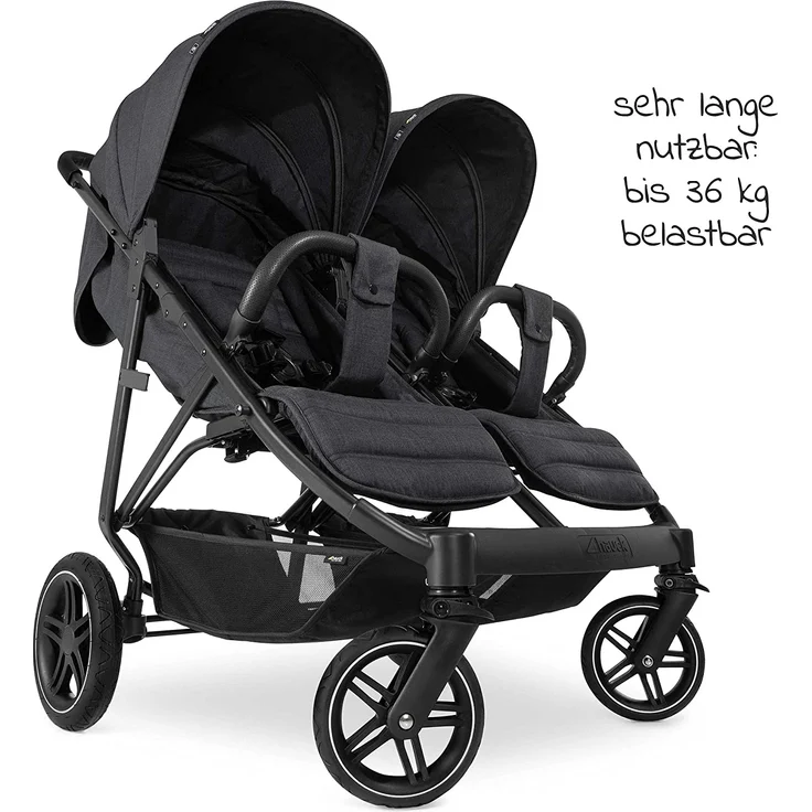Hauck Uptown Duo Zwillingsbuggy Melange Black – Bild 2