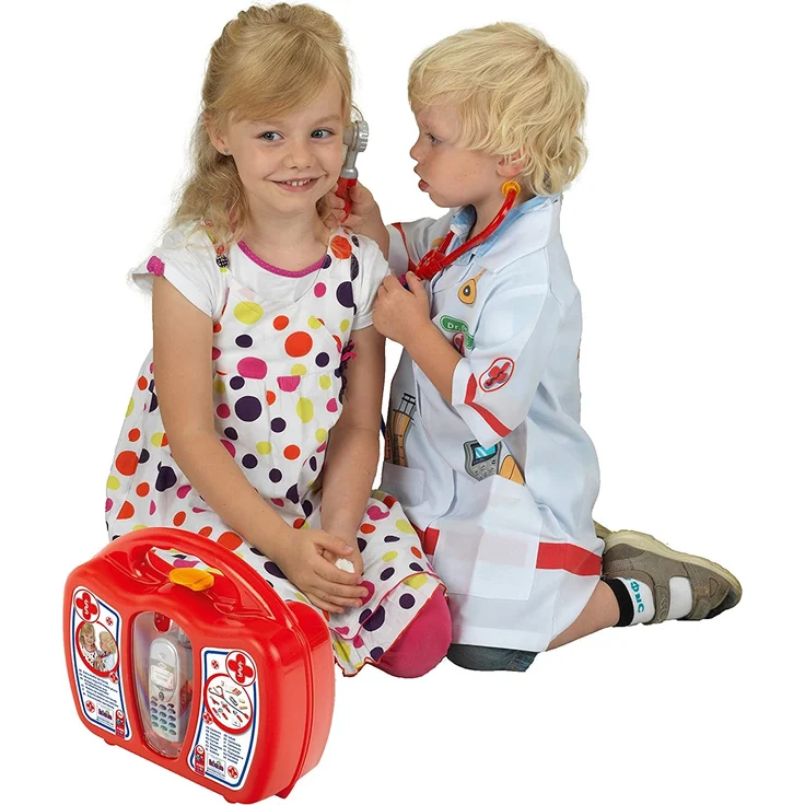 Theo Klein 4350 Arztkoffer mit Handy I Robuster Koffer mit Stethoskop, Spritze und vielem mehr I Mit batteriebetriebenem Handy mit Sound I Maße: 27 cm x 24 cm x 10 cm – Bild 7