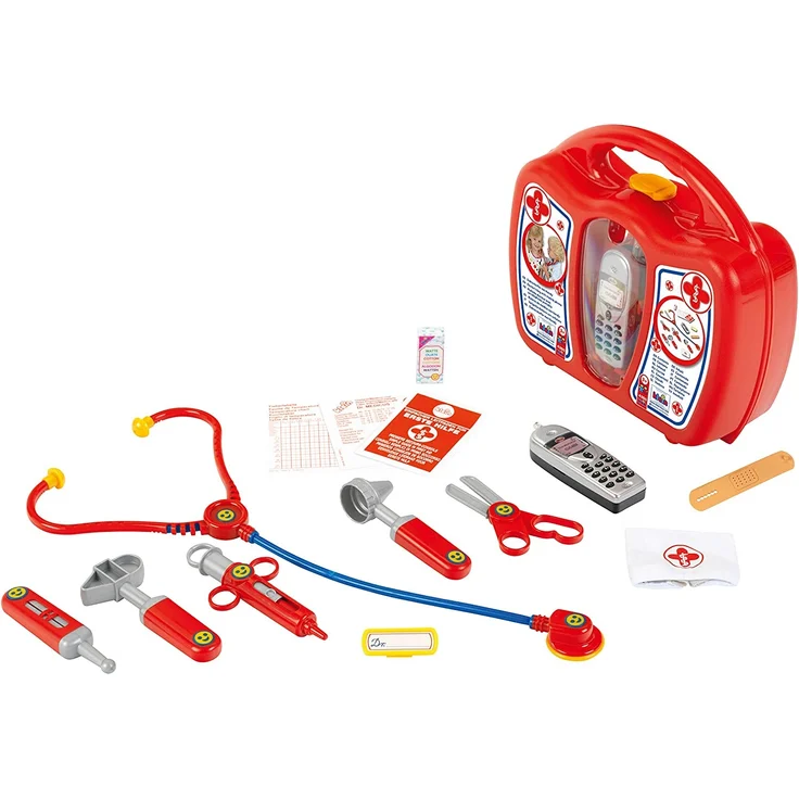 Theo Klein 4350 Arztkoffer mit Handy I Robuster Koffer mit Stethoskop, Spritze und vielem mehr I Mit batteriebetriebenem Handy mit Sound I Maße: 27 cm x 24 cm x 10 cm – Bild 1