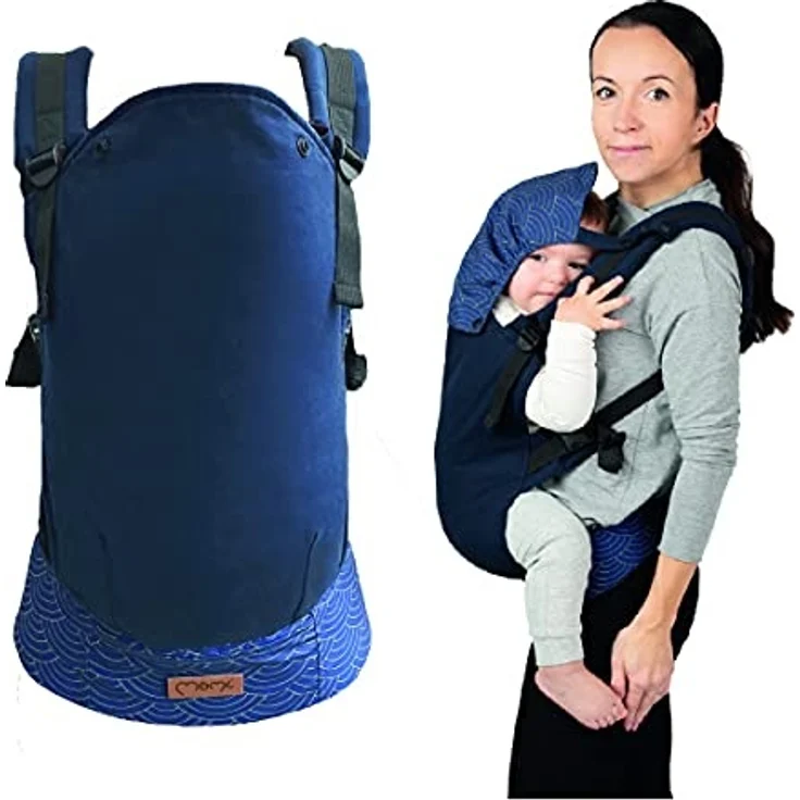 MOMI COLLETE Babytrage ab 3. Lebensmonat, für Babys und Kleinkinder bis max. 20 kg Körpergewicht, mit Kapuze und einer Köpfchenstütze für das Baby, optimale Anpassung mit 6 Einstellpunkten, Flow – Bild 7