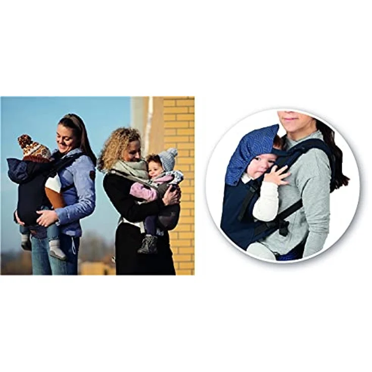 MOMI COLLETE Babytrage ab 3. Lebensmonat, für Babys und Kleinkinder bis max. 20 kg Körpergewicht, mit Kapuze und einer Köpfchenstütze für das Baby, optimale Anpassung mit 6 Einstellpunkten, Flow – Bild 2