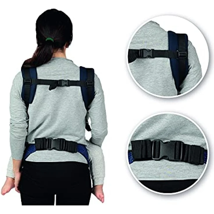 MOMI COLLETE Babytrage ab 3. Lebensmonat, für Babys und Kleinkinder bis max. 20 kg Körpergewicht, mit Kapuze und einer Köpfchenstütze für das Baby, optimale Anpassung mit 6 Einstellpunkten, Flow – Bild 4