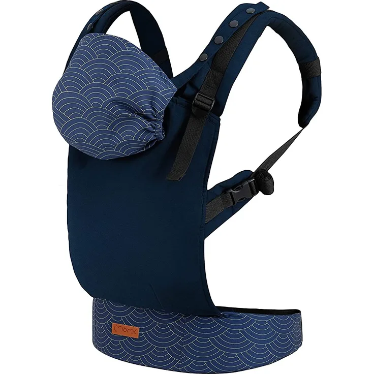 MOMI COLLETE Babytrage ab 3. Lebensmonat, für Babys und Kleinkinder bis max. 20 kg Körpergewicht, mit Kapuze und einer Köpfchenstütze für das Baby, optimale Anpassung mit 6 Einstellpunkten, Flow
