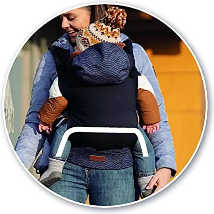 MOMI COLLETE Babytrage ab 3. Lebensmonat, für Babys und Kleinkinder bis max. 20 kg Körpergewicht, mit Kapuze und einer Köpfchenstütze für das Baby, optimale Anpassung mit 6 Einstellpunkten, Flow – Bild 3