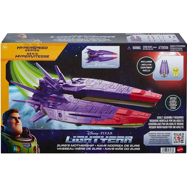 Mattel HJW47 - Disney Pixar Lightyear - Spielset - Zurgs Mutterschiff, Raumschiff inkl. Figur mit Licht und Sound – Bild 6