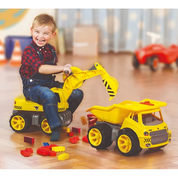 BIG - Power-Worker Maxi-Digger - Kinderfahrzeug, geeignet als Sandspielzeug und für das Kinderzimmer, Baggerfahrzeug zum Sitzen bis 50 kg, für Kinder ab 3 Jahren – Bild 7