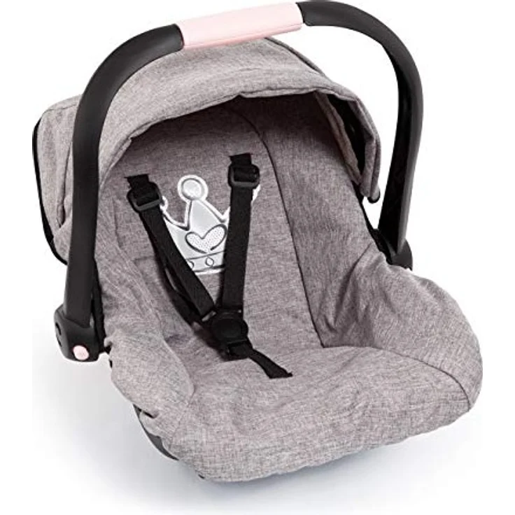 Bayer Design 67910AA Puppen-Autositz EasyGo, Puppenzubehör, passend zu Vario-Puppenwagen, mit Abdeckung, grau mit Krone – Bild 1