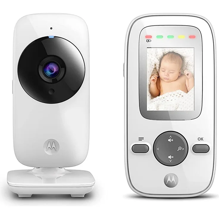 Motorola Baby MBP481 Digitales Babyfon mit Video-Display, Babyfon mit 5,1-cm-Display (2 Zoll) – Silberfarben (UK Plug)