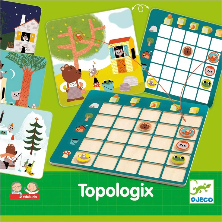 Djeco - Aktions- und Reflex-Spiele, Lernspiele, Eduludo Topologix, Mehrfarbig (DJ08354)