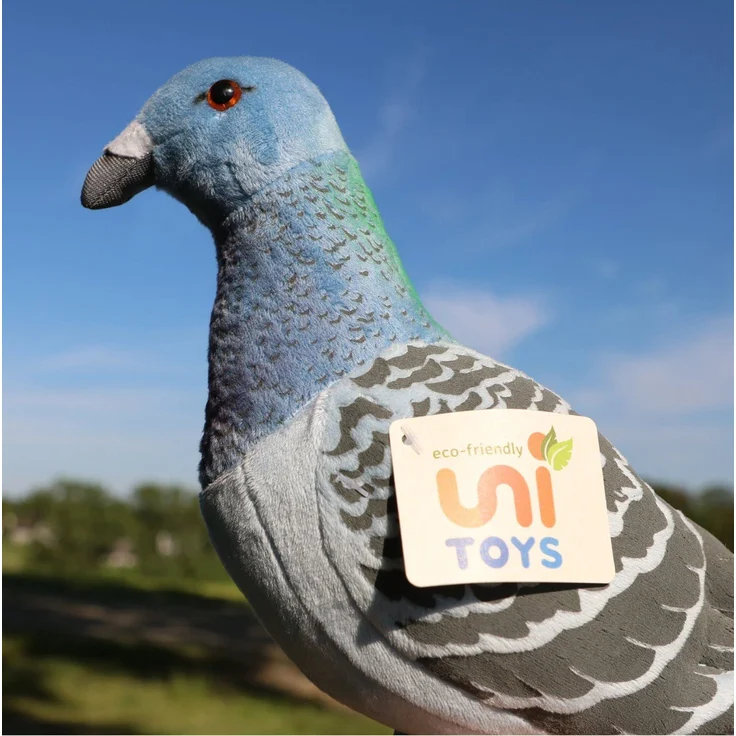 Uni-Toys - Ringeltaube - 20 cm (Höhe) - Taube, Vogel - Plüschtier, Kuscheltier, Blau/Grau – Bild 4
