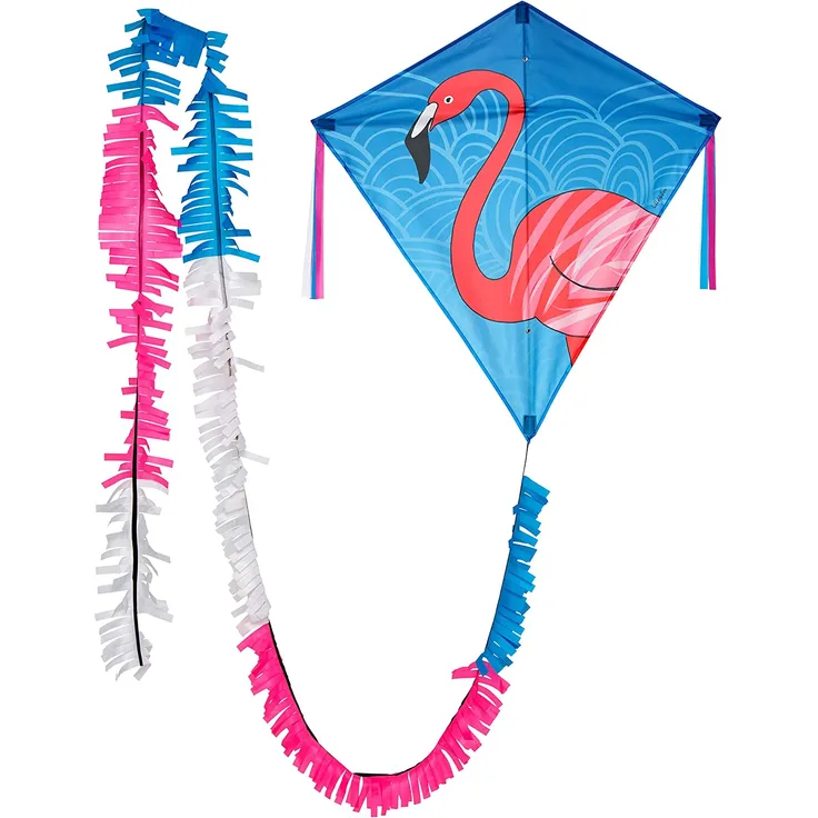 Wolkenstürmer Eddy Flamingo Kinderdrachen - 1-Leiner Flugdrachen mit Gestänge