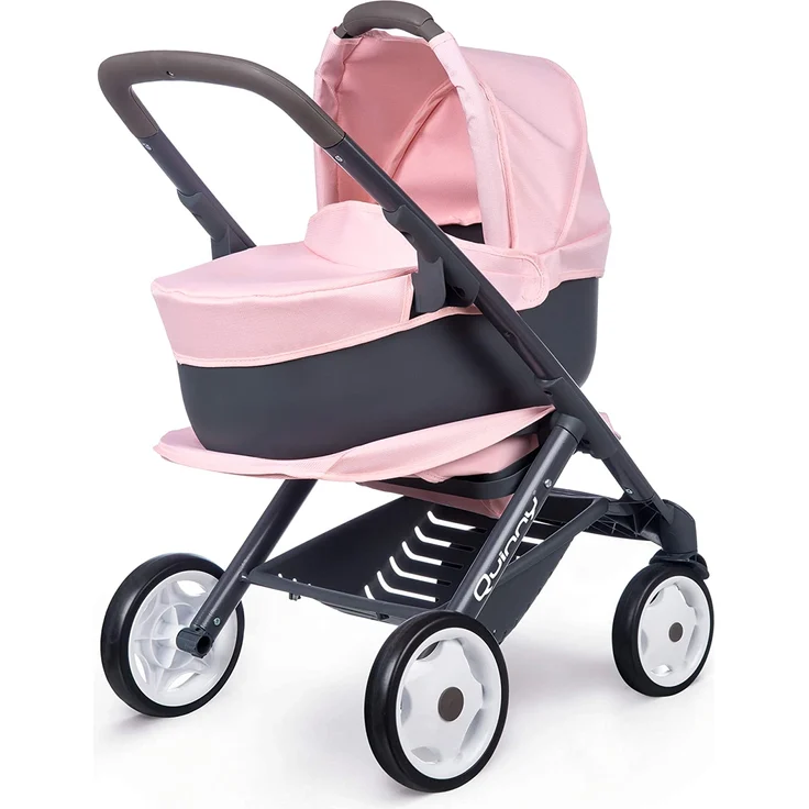 Smoby – Quinny 3in1 Multifunktions-Puppenwagen Rosa - für Puppen bis 42 cm – wandelbarer Puppenwagen für unterschiedliche bedürfnisse im Quinny-Design, für Kinder ab 3 Jahren – Bild 1