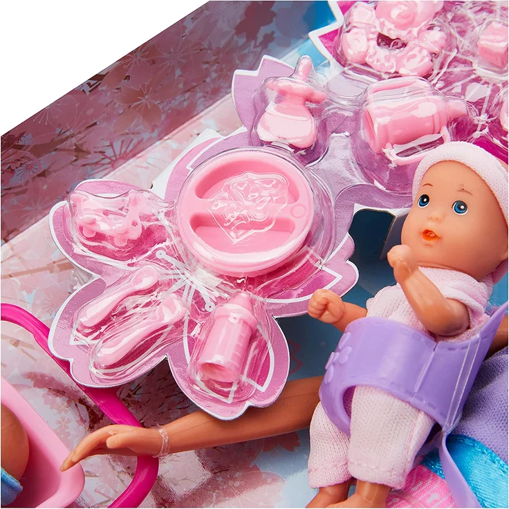 Simba 105730211 - Steffi Love Babysitter / mit zwei Babys / mit Baby-Tragegurt und Babyschale / Zubehör / Ankleidepuppe / 29cm, für Kinder ab 3 Jahren – Bild 3
