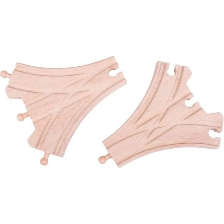 Bigjigs Rail 3-Wege Weiche Holzschienen (Pack von 2)